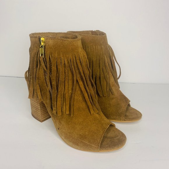 Carlos Santana Shoes - Carlos Santana Leather Fringe Bootie 7.5